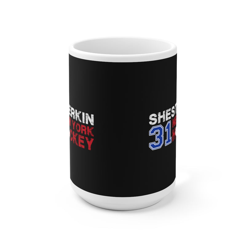 Shesterkin 31 New York Hockey Ceramic Coffee Mug In Black, 15oz