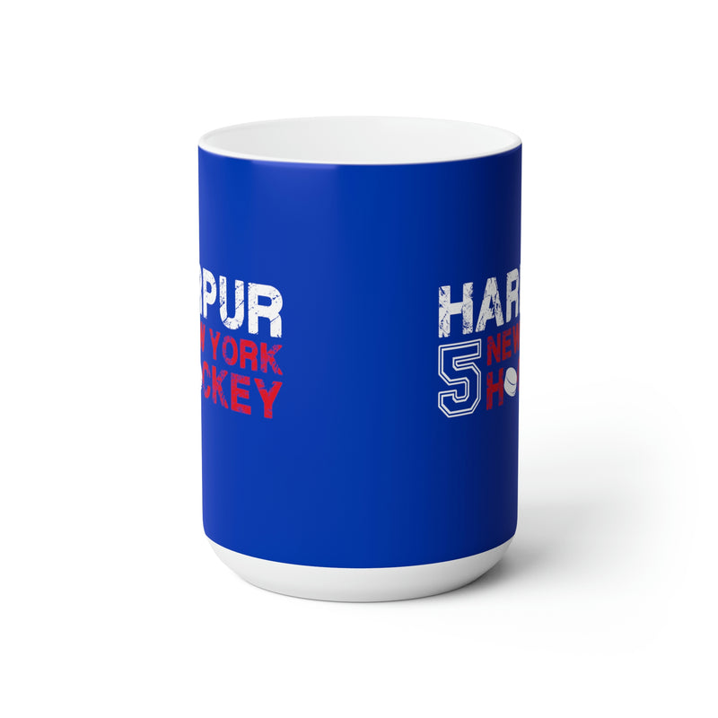 Harpur 5 New York Hockey Ceramic Coffee Mug In Blue, 15oz