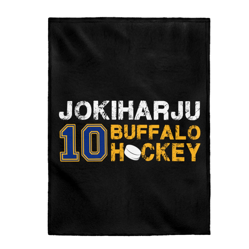 Jokiharju 10 Buffalo Hockey Velveteen Plush Blanket