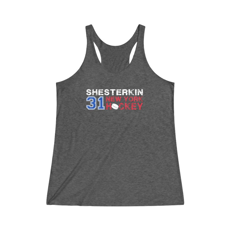 Shesterkin 31 New York Hockey Women's Tri-Blend Racerback Tank Top