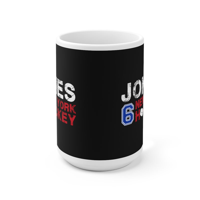 Jones 6 New York Hockey Ceramic Coffee Mug In Black, 15oz