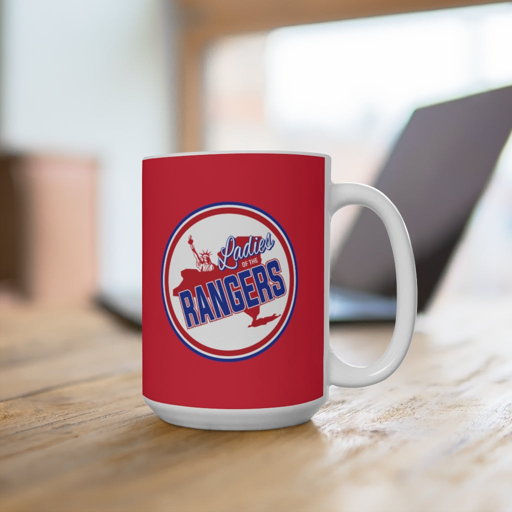 Ladies Of The Rangers Ceramic Coffee Mug, Red, 15oz