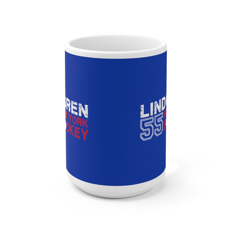 Lindgren 55 New York Hockey Ceramic Coffee Mug In Blue, 15oz