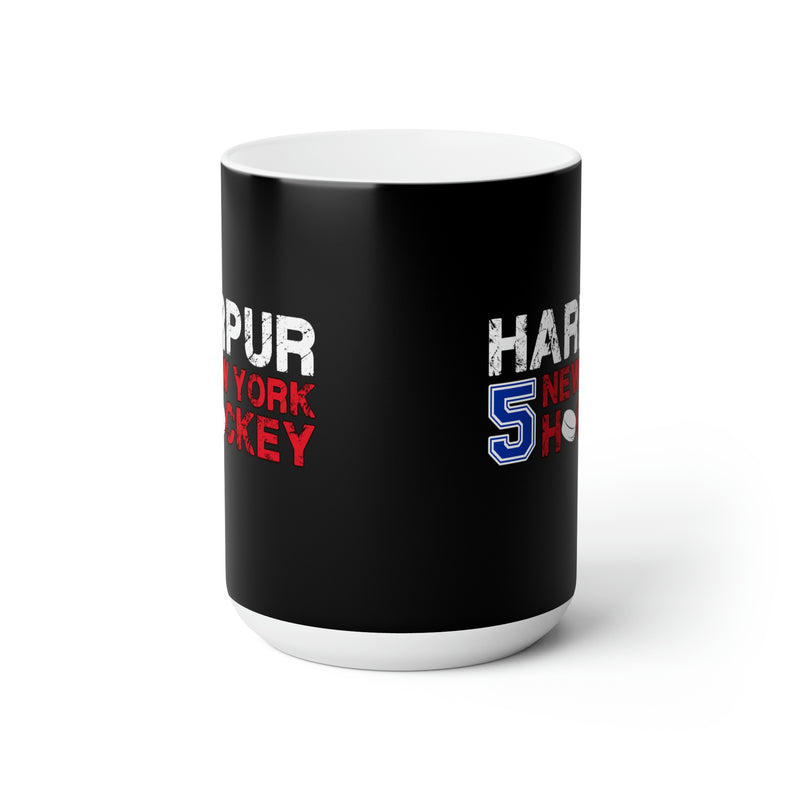 Harpur 5 New York Hockey Ceramic Coffee Mug In Black, 15oz