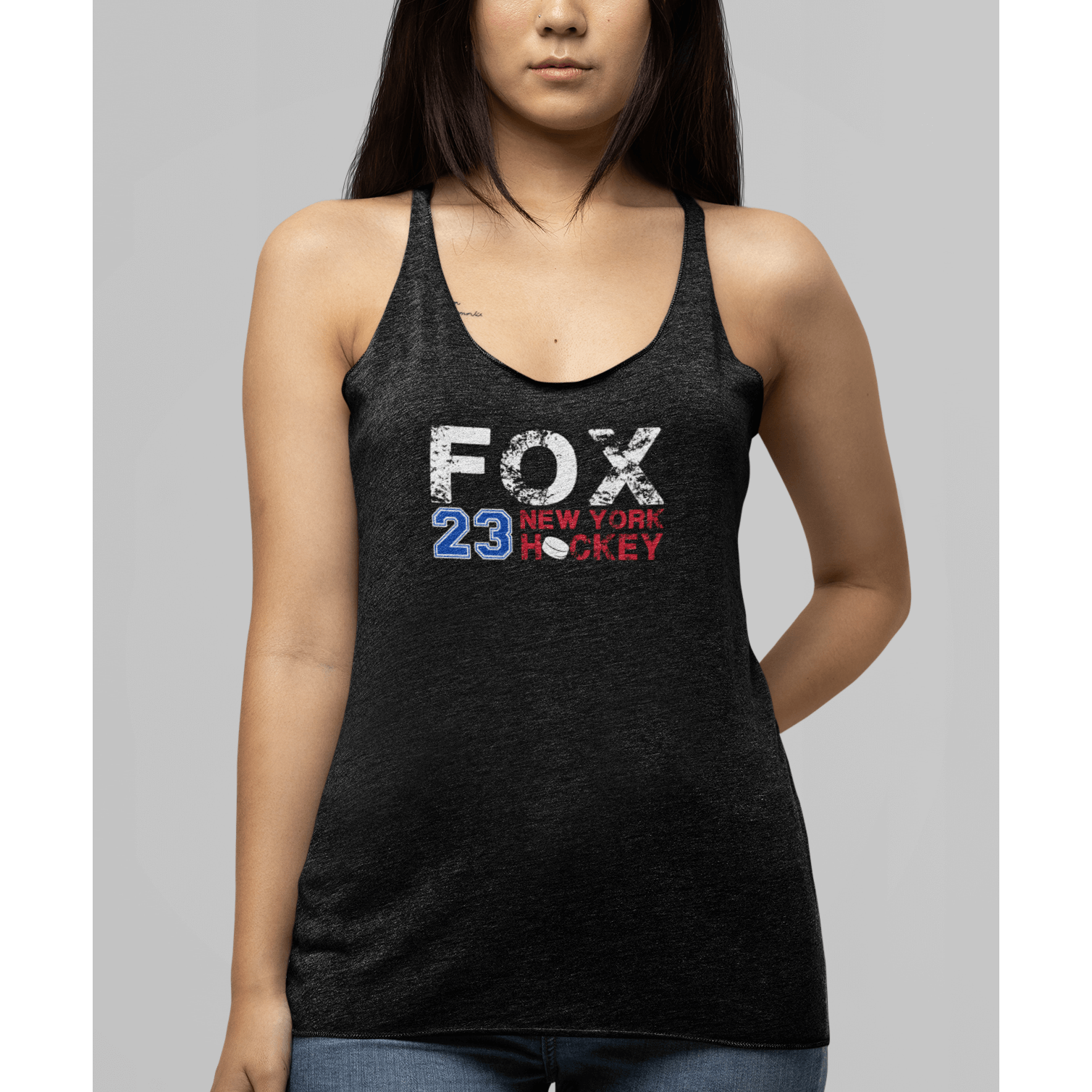 Fox 23 New York Hockey Women's Tri-Blend Racerback Tank Top