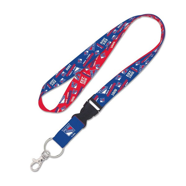 New York Rangers Scatter Lanyard With Detachable Buckle