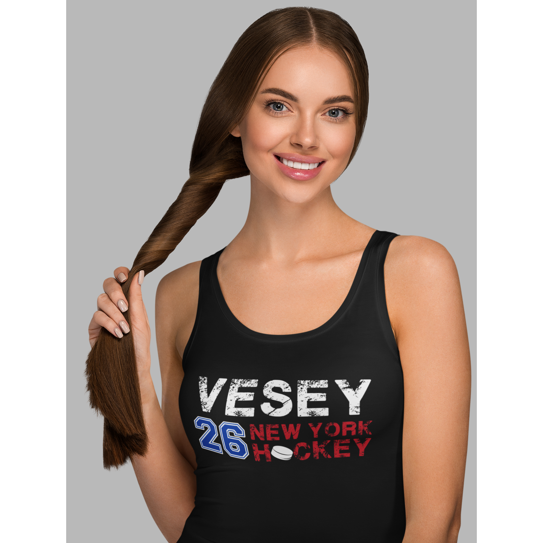 Vesey 26 New York Hockey Women's Tri-Blend Racerback Tank Top
