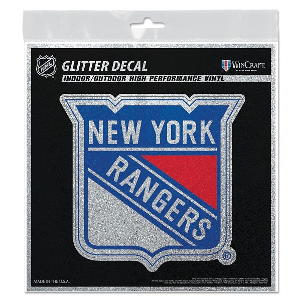 New York Rangers Glitter Decal, 6x6 Inch