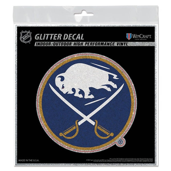 Buffalo Sabres Glitter Decal, 6x6 Inch