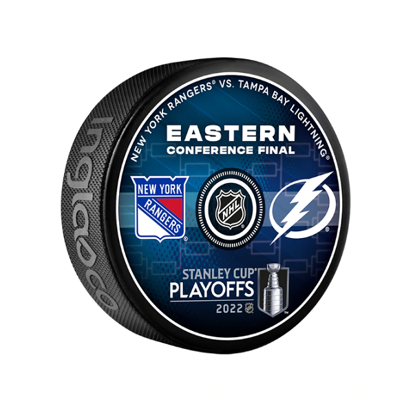 New York Rangers vs Tampa Bay Lightning 2022 Stanley Cup Playoffs Eastern Conference Final Hockey Puck
