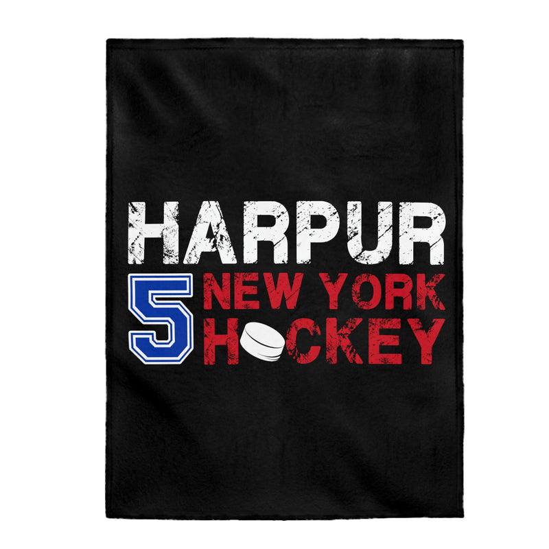 Harpur 5 New York Hockey Velveteen Plush Blanket