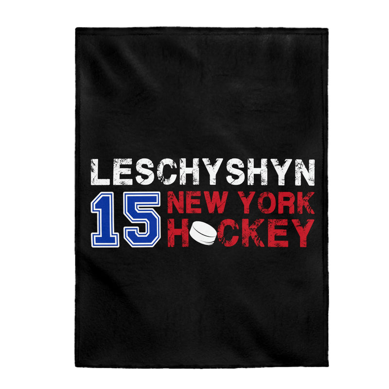 Leschyshyn 15 New York Hockey Velveteen Plush Blanket