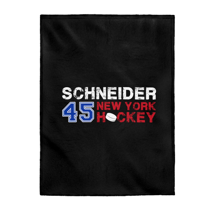 Schneider 45 New York Hockey Velveteen Plush Blanket
