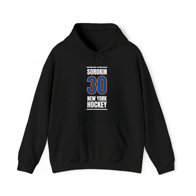 Sorokin 30 New York Hockey Blue Vertical Design Unisex Hooded Sweatshirt