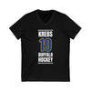 Krebs 19 Buffalo Hockey Royal Blue Vertical Design Unisex V-Neck Tee