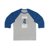 Bolduc 4 New York Hockey Blue Vertical Design Unisex Tri-Blend 3/4 Sleeve Raglan Baseball Shirt