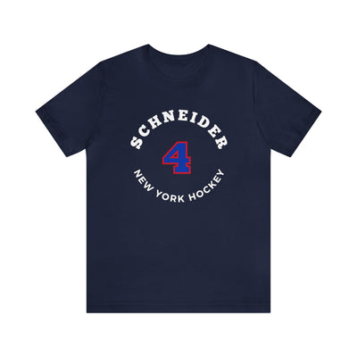 Schneider 4 New York Hockey Number Arch Design Unisex T-Shirt