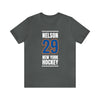 Nelson 29 New York Hockey Blue Vertical Design Unisex T-Shirt