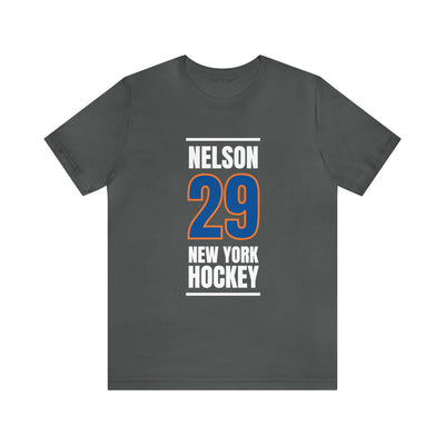 Nelson 29 New York Hockey Blue Vertical Design Unisex T-Shirt