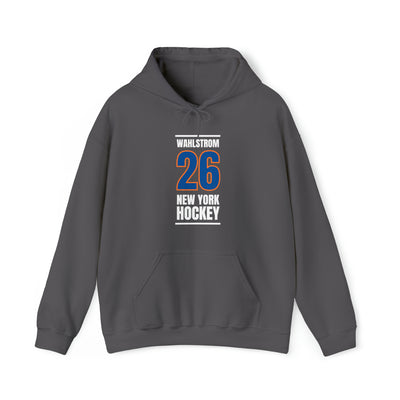 Wahlstrom 26 New York Hockey Blue Vertical Design Unisex Hooded Sweatshirt