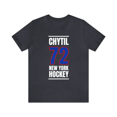 Chytil 72 New York Hockey Royal Blue Vertical Design Unisex T-Shirt