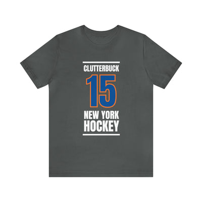 Clutterbuck 15 New York Hockey Blue Vertical Design Unisex T-Shirt