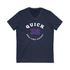 Quick 32 New York Hockey Number Arch Design Unisex V-Neck Tee