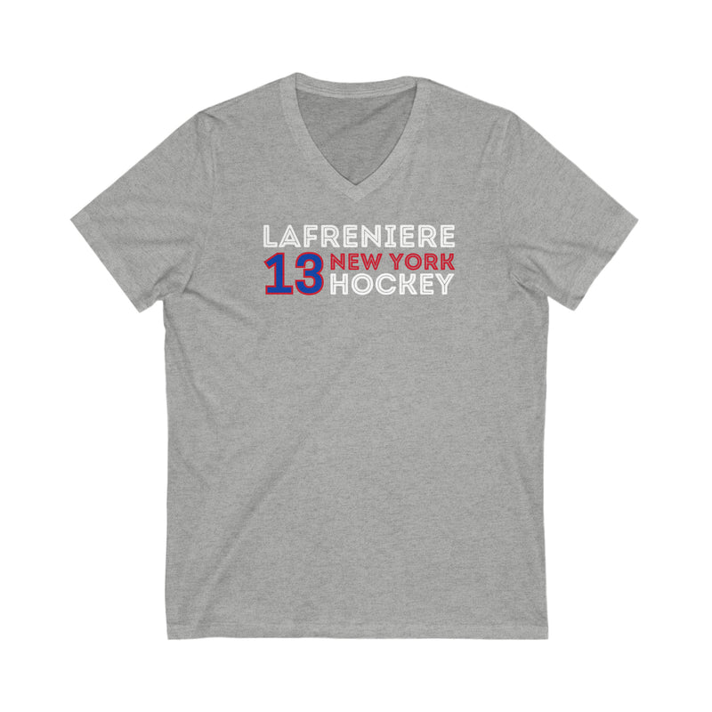 Lafreniere 13 New York Hockey Grafitti Wall Design Unisex V-Neck Tee