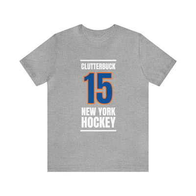 Clutterbuck 15 New York Hockey Blue Vertical Design Unisex T-Shirt