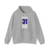 Shesterkin 31 New York Hockey Royal Blue Vertical Design Unisex Hooded Sweatshirt