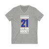 Goodrow 21 New York Hockey Royal Blue Vertical Design Unisex V-Neck Tee