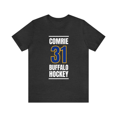 Comrie 31 Buffalo Hockey Royal Blue Vertical Design Unisex T-Shirt