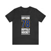 Bryson 78 Buffalo Hockey Royal Blue Vertical Design Unisex T-Shirt