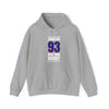 Zibanejad 93 New York Hockey Royal Blue Vertical Design Unisex Hooded Sweatshirt