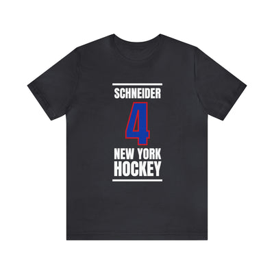 Schneider 4 New York Hockey Royal Blue Vertical Design Unisex T-Shirt