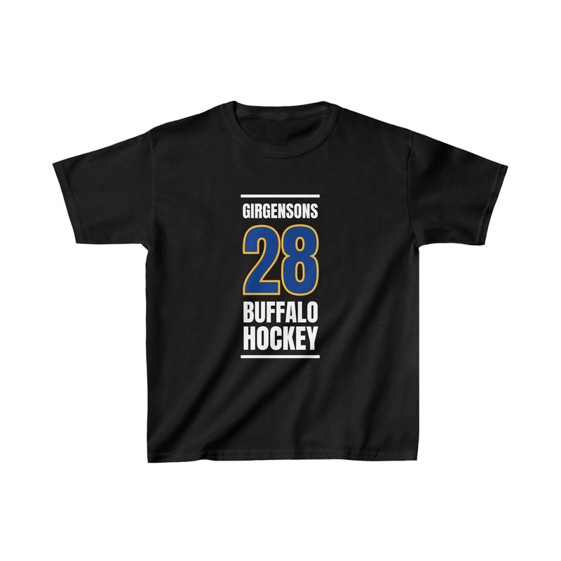 Girgensons 28 Buffalo Hockey Royal Blue Vertical Design Kids Tee