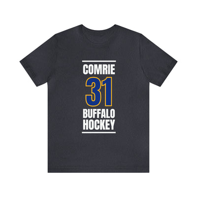 Comrie 31 Buffalo Hockey Royal Blue Vertical Design Unisex T-Shirt