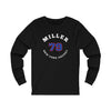 Miller 79 New York Hockey Number Arch Design Unisex Jersey Long Sleeve Shirt