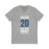 Kuhlman 20 New York Hockey Blue Vertical Design Unisex V-Neck Tee