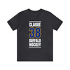 Clague 38 Buffalo Hockey Royal Blue Vertical Design Unisex T-Shirt