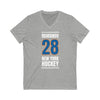 Romanov 28 New York Hockey Blue Vertical Design Unisex V-Neck Tee