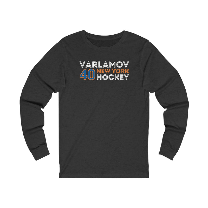 Varlamov 40 New York Hockey Grafitti Wall Design Unisex Jersey Long Sleeve Shirt