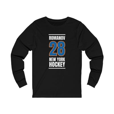 Romanov 28 New York Hockey Blue Vertical Design Unisex Jersey Long Sleeve Shirt