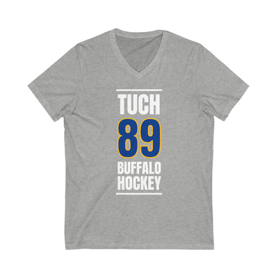 Tuch 89 Buffalo Hockey Royal Blue Vertical Design Unisex V-Neck Tee