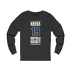 Krebs 19 Buffalo Hockey Royal Blue Vertical Design Unisex Jersey Long Sleeve Shirt