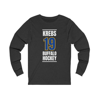 Krebs 19 Buffalo Hockey Royal Blue Vertical Design Unisex Jersey Long Sleeve Shirt