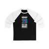 Romanov 28 New York Hockey Blue Vertical Design Unisex Tri-Blend 3/4 Sleeve Raglan Baseball Shirt