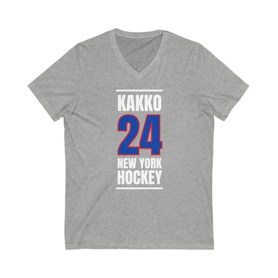 Kakko 24 New York Hockey Royal Blue Vertical Design Unisex V-Neck Tee