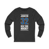 Johnston 32 New York Hockey Blue Vertical Design Unisex Jersey Long Sleeve Shirt