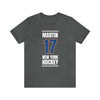 Martin 17 New York Hockey Blue Vertical Design Unisex T-Shirt